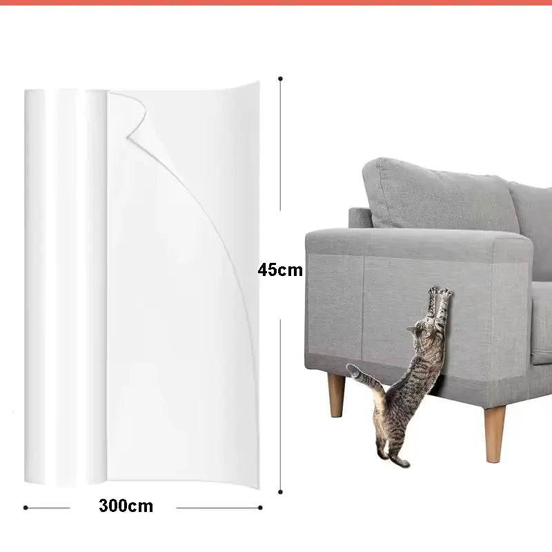 Film protecteur anti-griffes pour canapé et meubles transparent 45*300cm