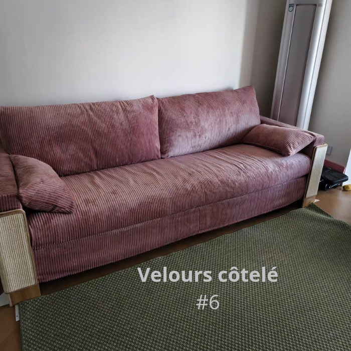 Housse pour canapé IKEA HYLTARP velours côtelé mauve