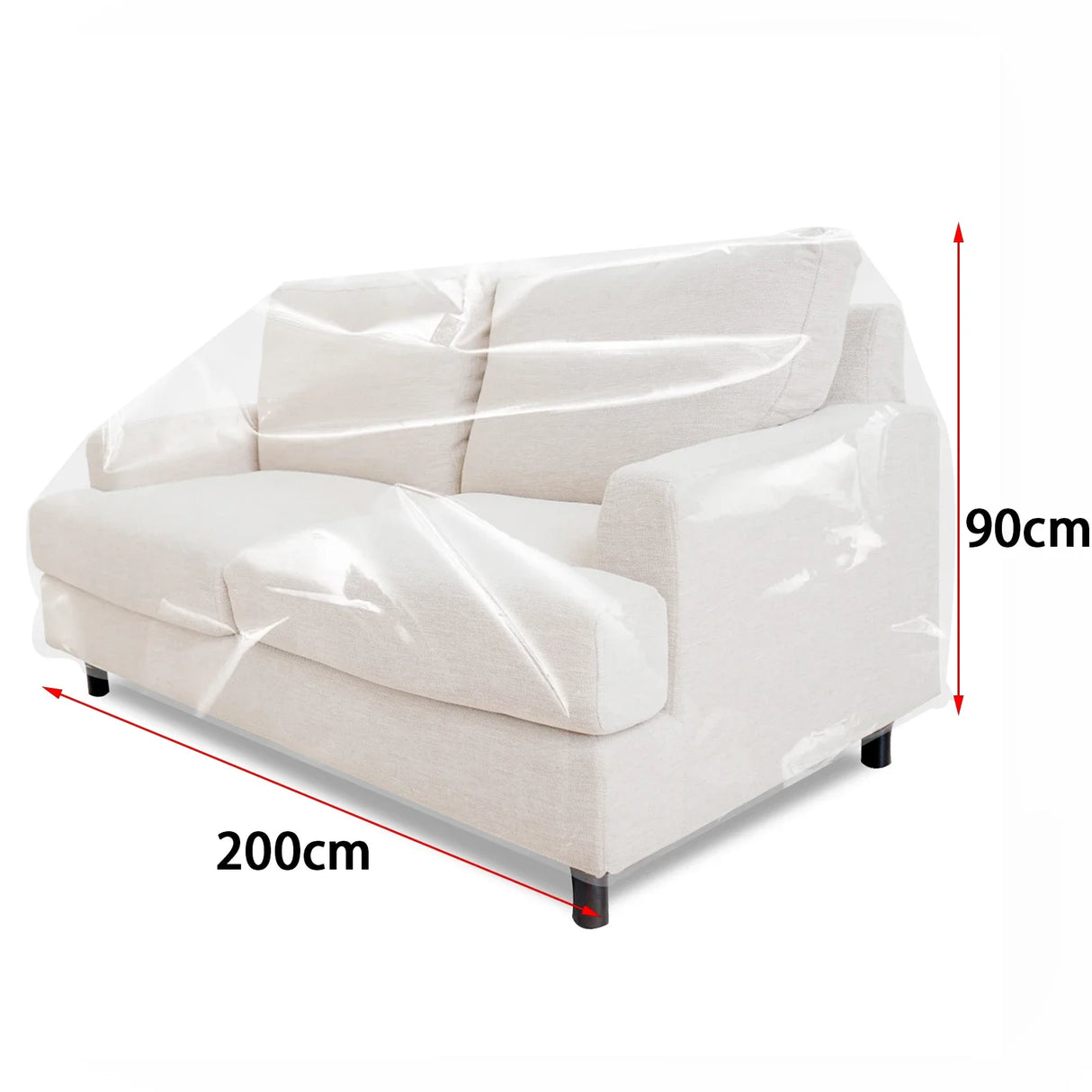 Housse protection canapé en plastique transparent 100% imperméable