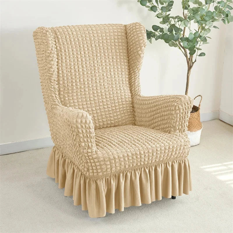Housse pour fauteuil IKEA Strandmon avec jupe crème