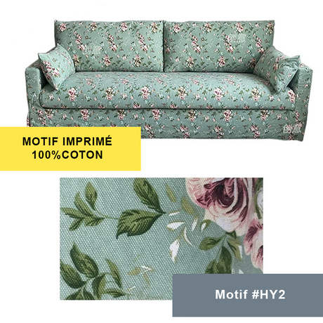 Housse pour canapé IKEA HYLTARP 2 places motif imprimé fleur