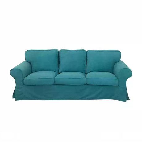 Housse canapé IKEA EKTORP velours strié renforcé bleue