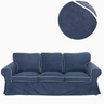Housse canapé IKEA EKTORP velours strié renforcé bleue marine