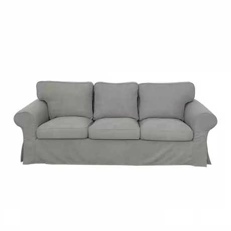 Housse canapé IKEA EKTORP velours strié renforcé gris clair