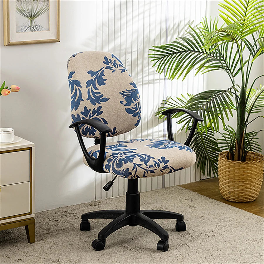 Housse de chaise de bureau extensible moderne tissu imprimé motif 8