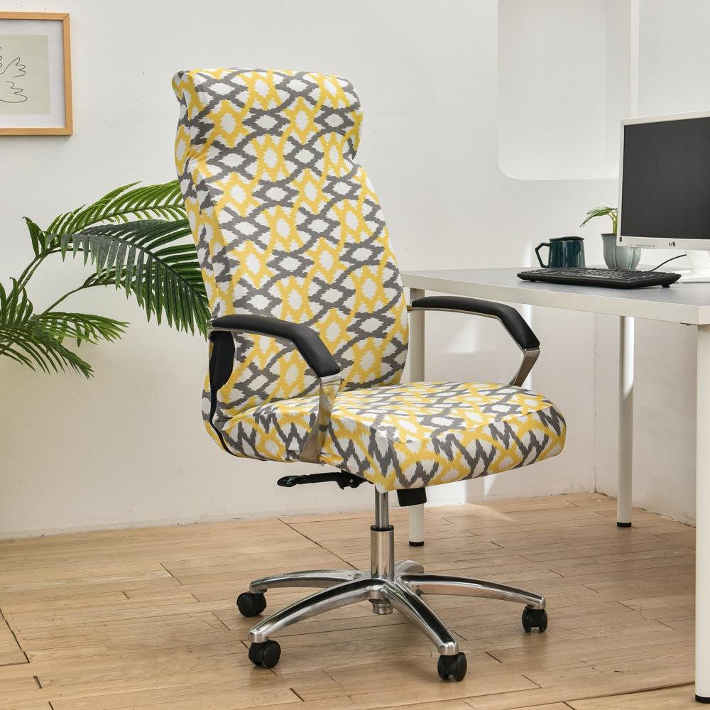 Housse de chaise de bureau jaune