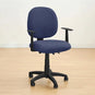 Housse de siège de bureau extensible velours damassé bleue marine