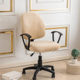 Housse petite chaise de bureau extensible en velours beige