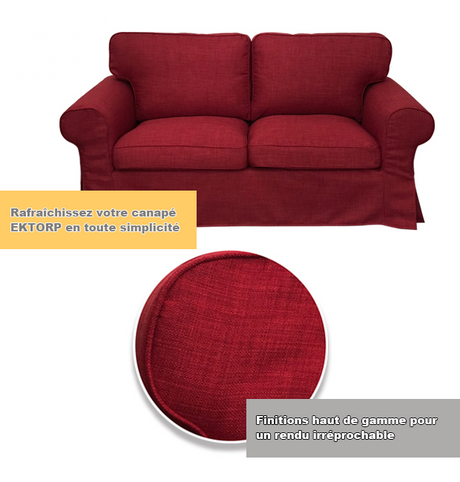 Housse pour canapé IKEA EKTORP 2 places bordeaux tissu