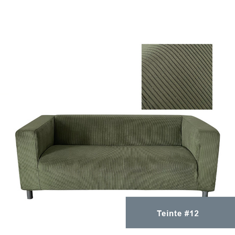 Housse pour canapé IKEA KLIPPAN velours côtelé vert