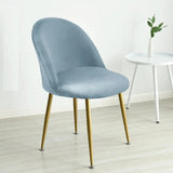 Housse pour chaise Mauricette velours bleue