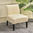 Housse pour chauffeuse, fauteuil bas sans accoudoir beige