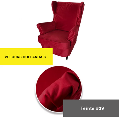 Housse prémium pour fauteuil IKEA STRANDMON velours rouge 39