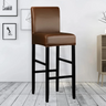 Housse pour tabouret de bar simili cuir imperméable café