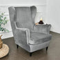 Housse fauteuil IKEA STRANDMON pur velours gris