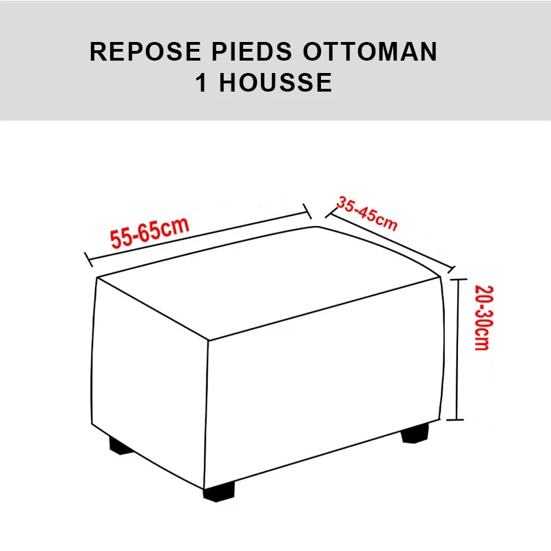 guide des tailles repose pieds otoman