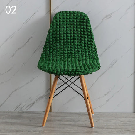 Housse de chaise scandinave gaufrée vert