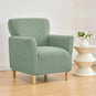 Housse pour fauteuil club velours damassé vert matcha