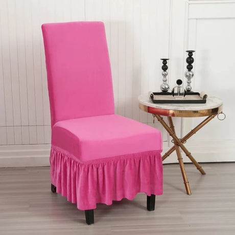 Housse de chaise avec jupe velours rose Barbie