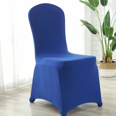 Housse de chaise mariage extensible lycra bleue