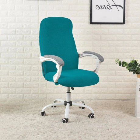 Housses de chaise de bureau extensible turquoise