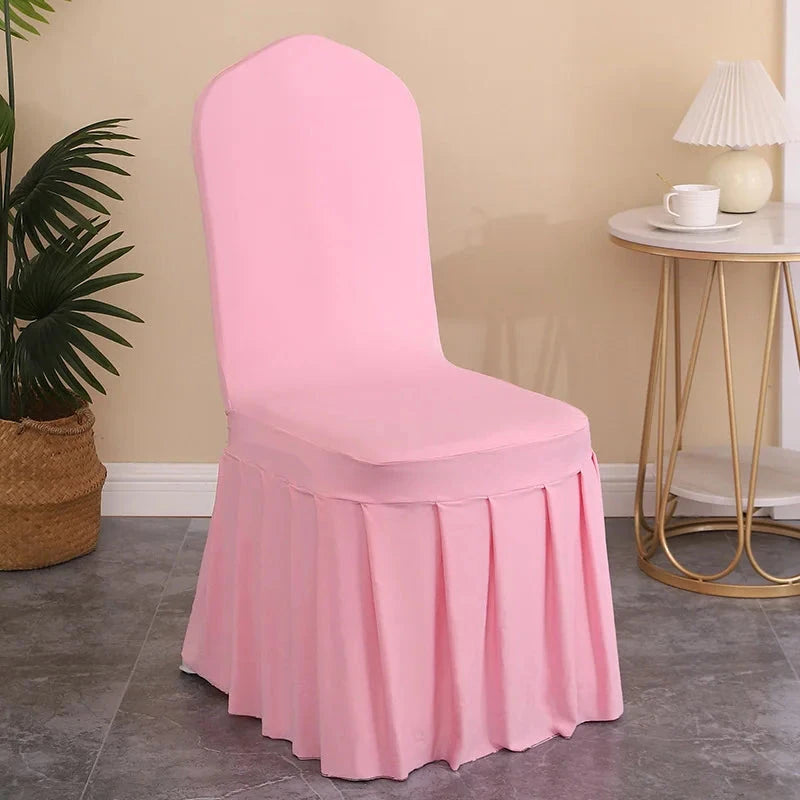 Housse de chaise à jupes lycra pour mariage rose