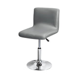 Housse de chaise de bar en simili cuir gris argent