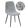 Housse de chaise scandinave petit dossier velours argent