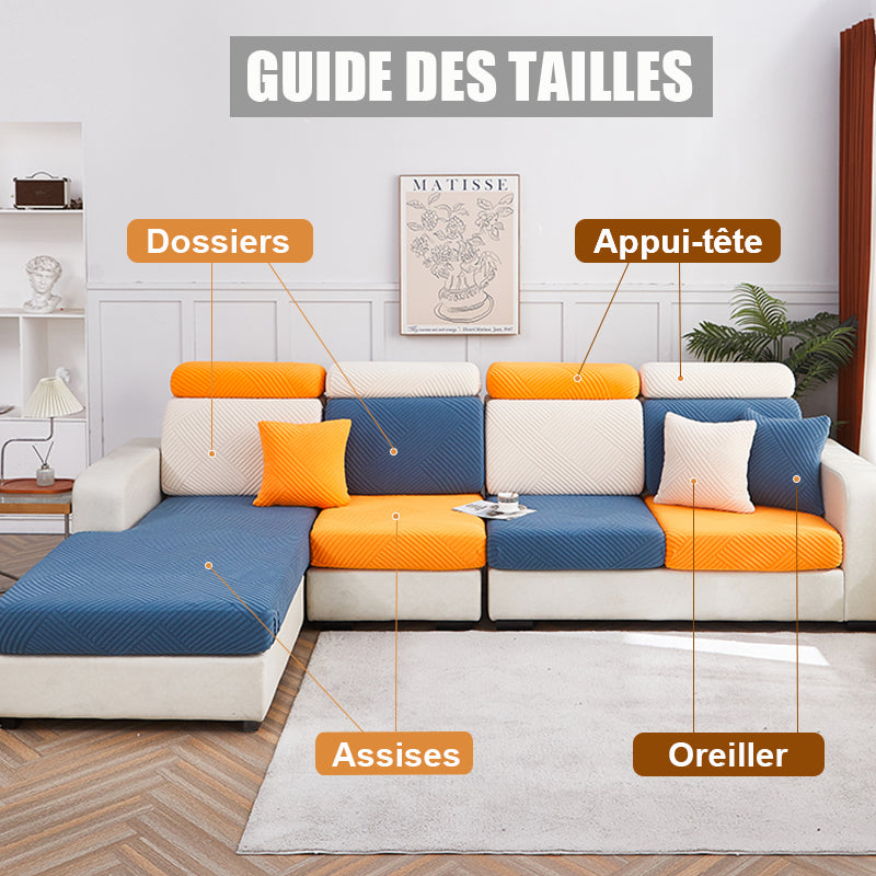 guide des tailles housse de coussin de canapé