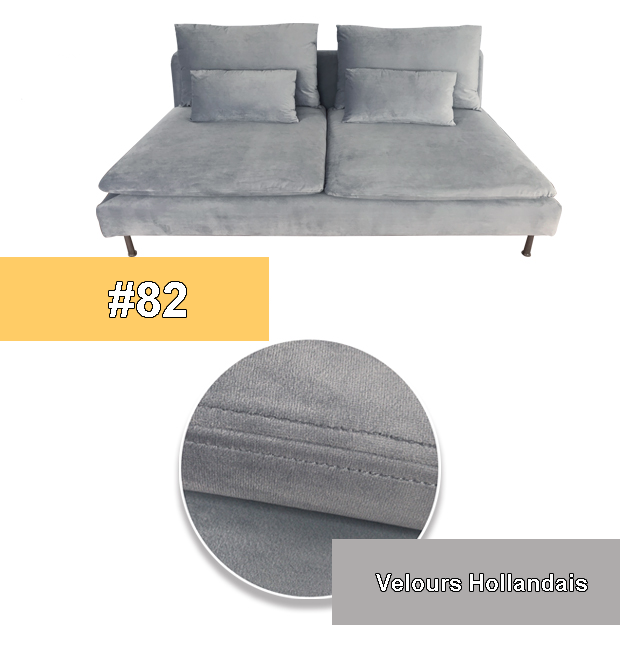 Housse canapé IKEA SODERHAMN luxe velours hollandais gris clair