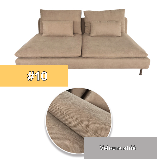 Housse canapé IKEA SODERHAMN luxe velours strié taupe