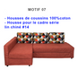 Housse canapé d'angle convertible IKEA FRIHETEN 100%coton motif 07