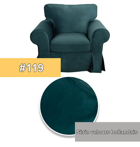 Housse fauteuil IKEA EKTORP luxe velours  vert abyssale