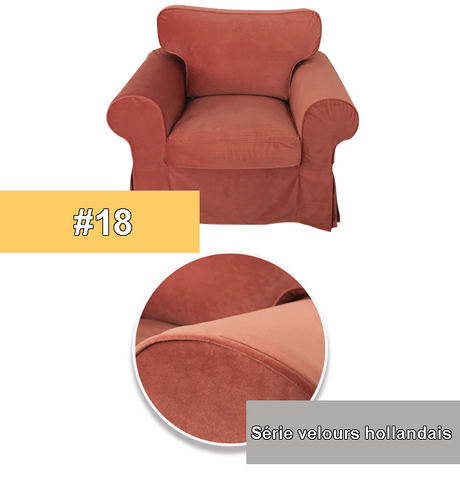 Housse fauteuil IKEA EKTORP luxe velours  ambré