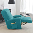 housse pour fauteuil relaxation velours 4 pièces turquoise