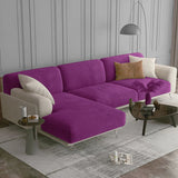 Housse coussin canapé extensible velours violet