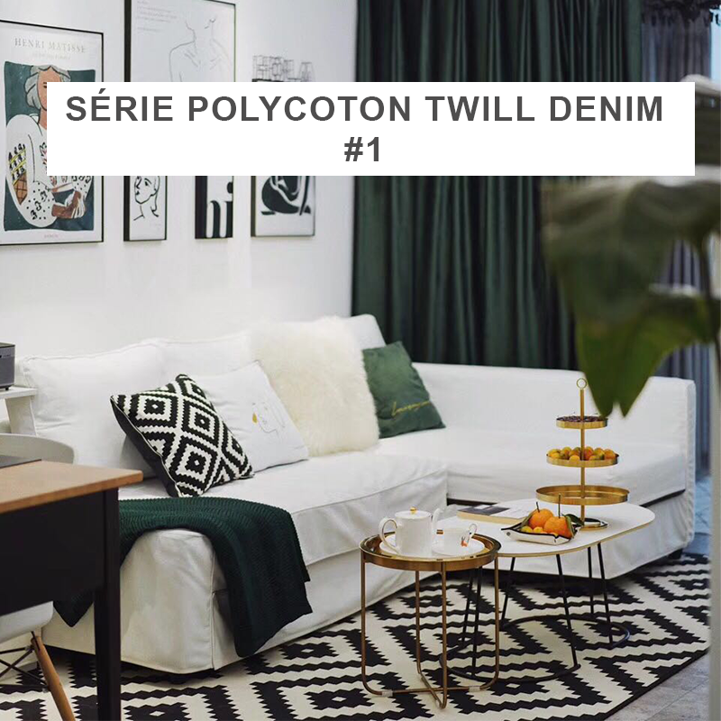 Abdeckung für Cabrio Corner Sofa Ikea Friheten Polycoton Twill Denim