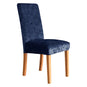 Housses de chaises extensibles velours brillant bleue