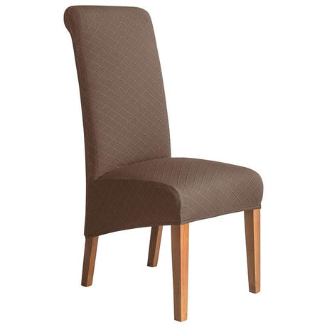 Housse de chaise haute grand dossier losange marron