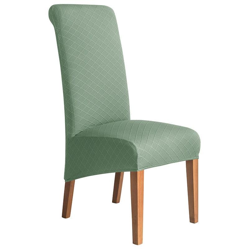 Housse de chaise haute grand dossier losange vert matcha