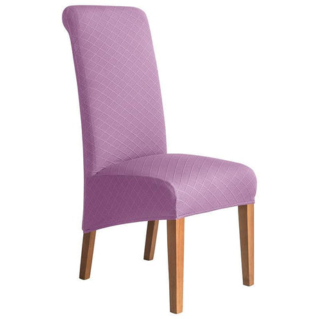 Housse de chaise haute grand dossier losange violet