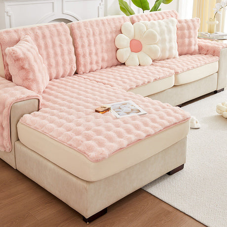 Housses de coussins de canapé d'hiver luxueuse rose