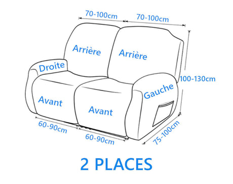 guide tailles housse pour canapé relax releveur 2 places