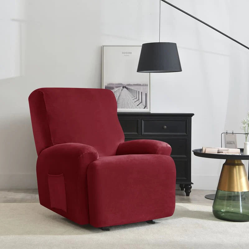 housse pour fauteuil relaxation bordeaux vue de profil