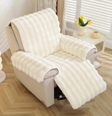 Housses fauteuil relax avec repose-pied polaire épaisse