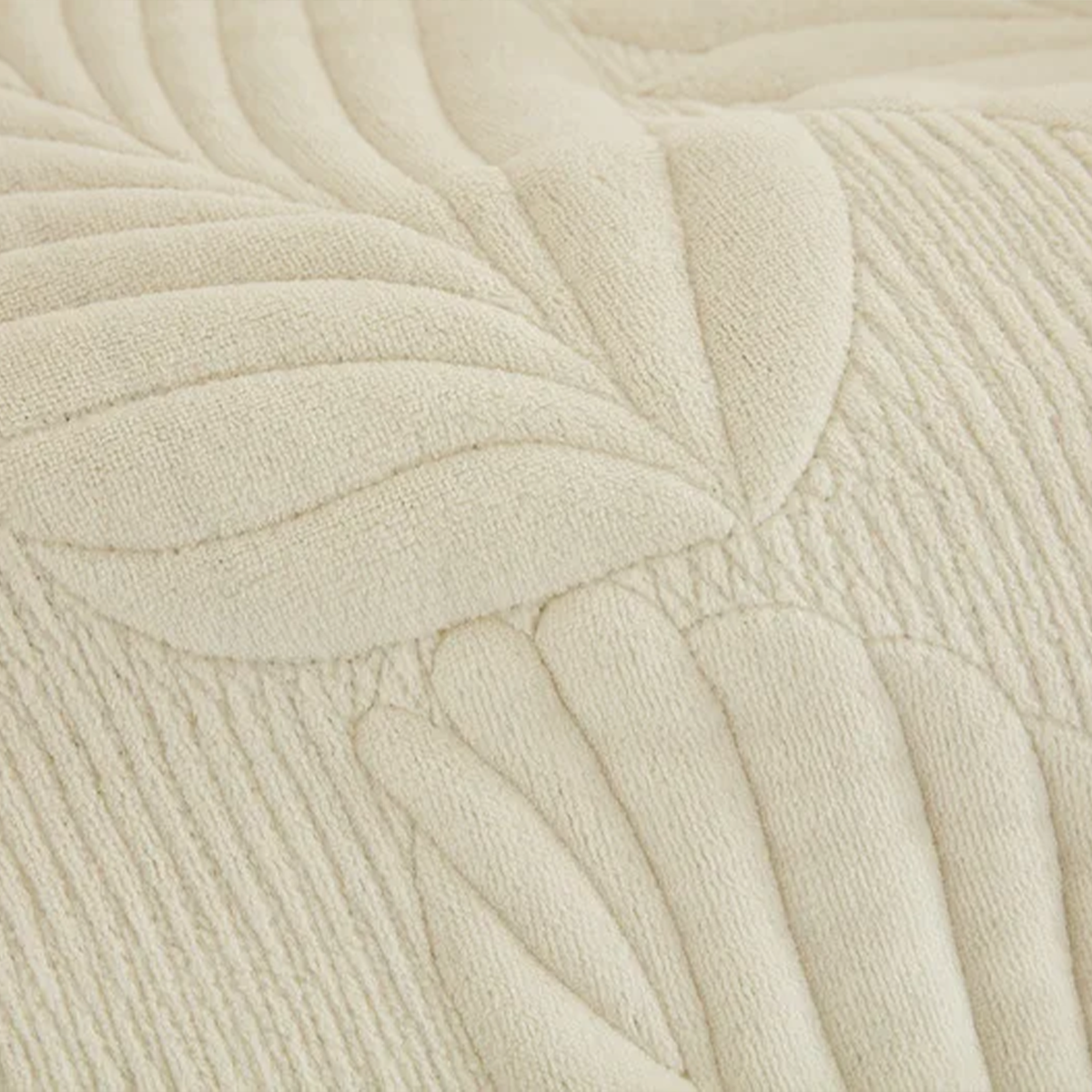 velours matelassé beige hibiscus