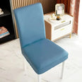 zoom Housse de chaise imperméable simili cuir hydrofuge bleue