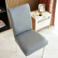 zoom Housse de chaise imperméable simili cuir hydrofuge gris